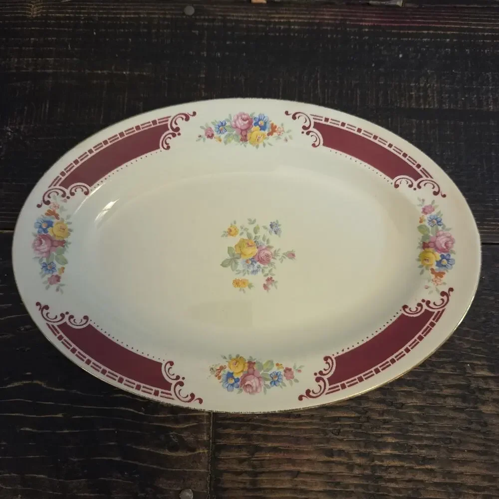 Vintage Homer Laughlin Made in USA A58N4 1958 Small Platter 9 x 6.25 inch
